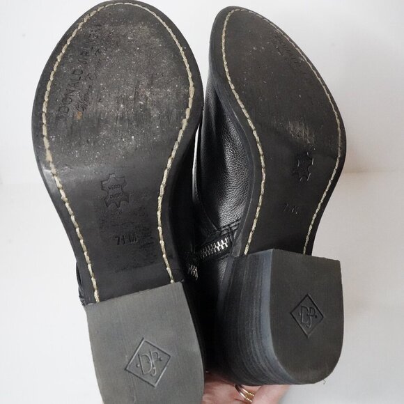 Donald J. Pliner, Diem, Moto Leather Buckle Block Heel Ankle Boot, Black, Silver - Picture 8 of 10